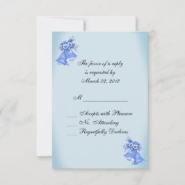Dainty Blueのベル結婚ズRSVP 出欠カード