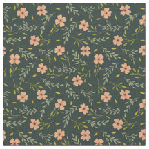  Dainty Ditsy Watercolor Floral Dark Green Pattern