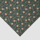 Dainty Ditsy Watercolor Floral Dark Green Pattern  薄葉紙 (詳細)