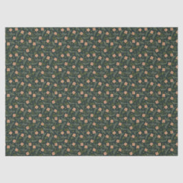 Dainty Ditsy Watercolor Floral Dark Green Pattern  薄葉紙