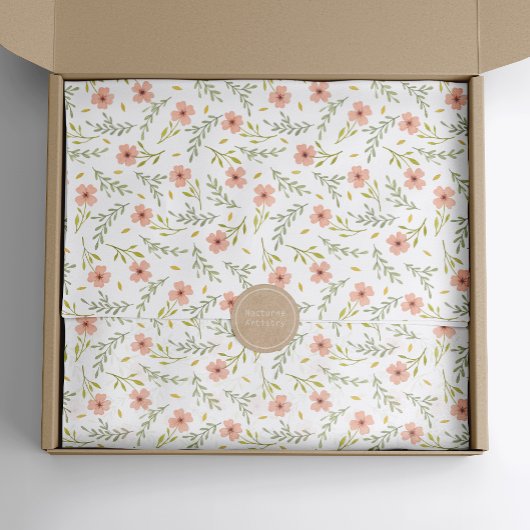  Dainty Ditsy Watercolor Floral Pastel Pattern 薄葉紙