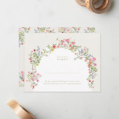 dainty floral arch baby shower diaper raffle ノートカード (正面/裏面インサイチュ)