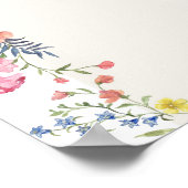 dainty floral spring baby shower welcome sign ポスター (角)