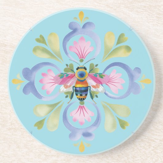 Dainty Honey Bee Unique Accent コースター (正面)