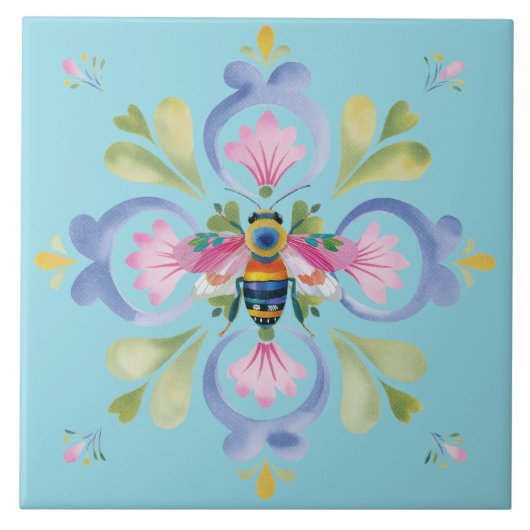 Dainty Honey Bee Unique Accent タイル (正面)