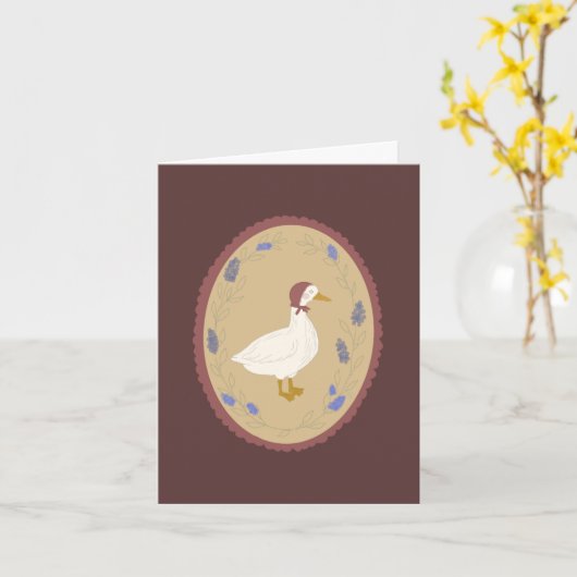 Dainty little goose card カード (黄色い花)