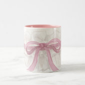 Dainty Pink Ribbon Coquette Coffee Mug ツートーンマグカップ (中央)