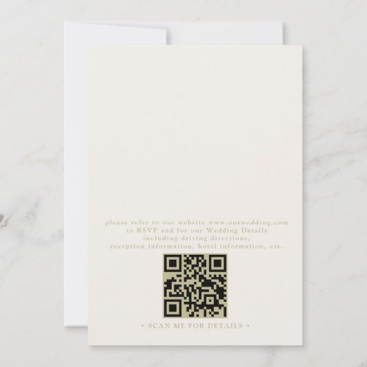 Dainty romantic floral arch QR Code Wedding 招待状 (裏面)
