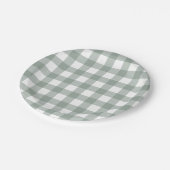 Dainty Sage Green and White Buffalo Check ペーパープレート (アングル)