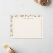 Dainty Simple Floral Flat Note Card ノートカード (正面/裏面インサイチュ)