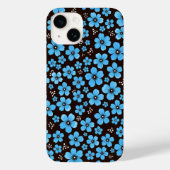 Dainty Sky Blue Floral Chintz Pattern Black iPhone Case-Mate iPhoneケース (裏面)