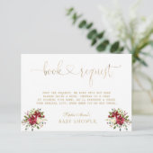 Dainty Watercolour Poinsettia Gold Baby Shower エンクロージャーカード (スタンド正面)