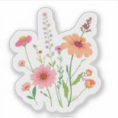 Dainty Wildflowers Botanical Floral シール (正面)