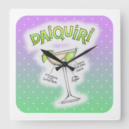DAIQUIRI レシピ カクテル アート スクエア壁時計