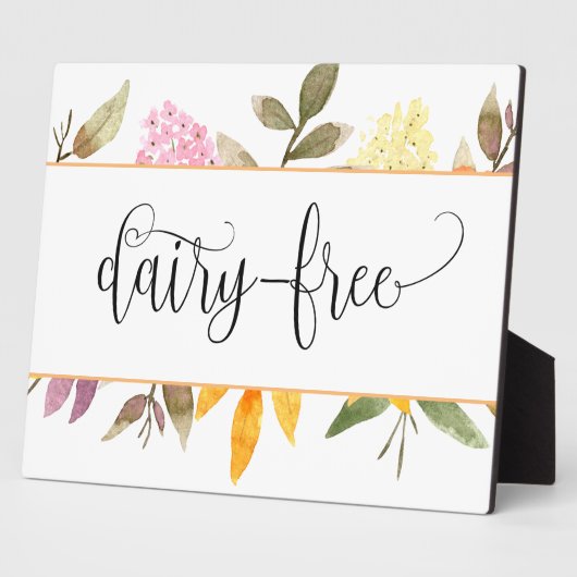 Dairy Free Floral tabletop with easel Plaque フォトプラーク (側面)