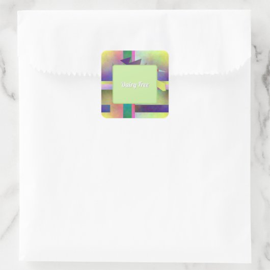 Dairy Free Food Abstract Pattern Party スクエアシール (バッグ)