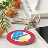 Dairy Free Red No Lactose or Dairy Allergy Alert キーホルダー (側面)