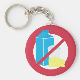 Dairy Free Red No Lactose or Dairy Allergy Alert キーホルダー