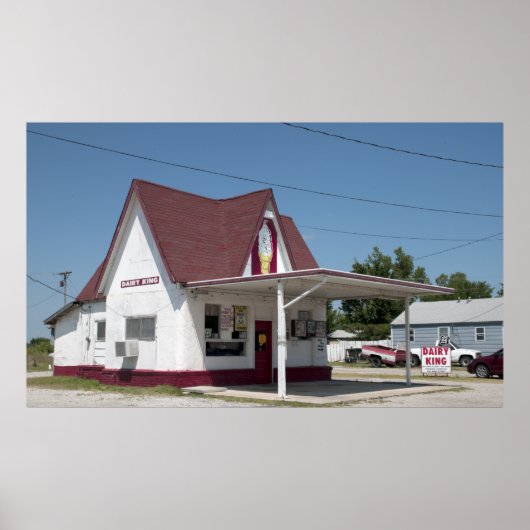 Dairy King Ice Cream Cafe, Route 66, Commerce, MO ポスター (正面)