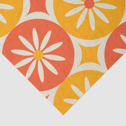 Daises and Atomic stars on Orange Yellow circles  薄葉紙 (詳細)