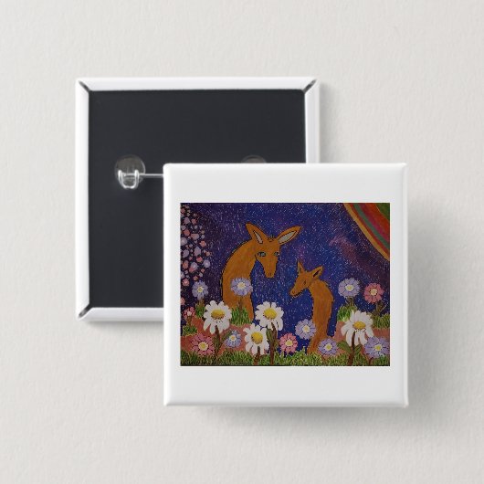 Daises and Deer 缶バッジ (正面&裏面)