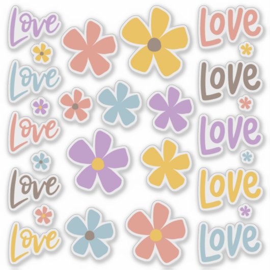 Daisies and Love Sticker Sheet シール (正面)