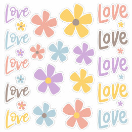 Daisies and Love Sticker Sheet シール