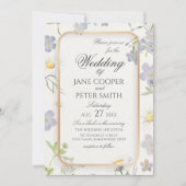 Daisies and wildflowers floral Wedding Invitation 招待状 (正面)
