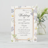 Daisies and wildflowers floral Wedding Invitation 招待状 (スタンド正面)
