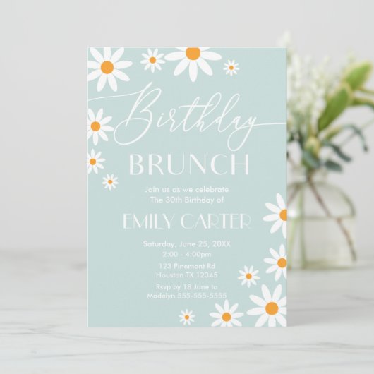 Daisies Birthday Brunch Party Invitation 招待状 (スタンド正面)