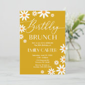 Daisies Birthday Brunch Party mustard Invitation 招待状 (スタンド正面)