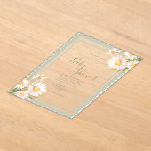 Daisies Floral Elegant Baby Shower アクリル招待状 (レイダウン)