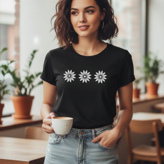 Daisies Flower Tshirt Flowers, Women's Oversized プラスサイズTシャツ