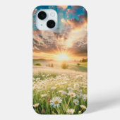 Daisies Flowers Meadow Sunrise Case-Mate iPhoneケース (裏面)