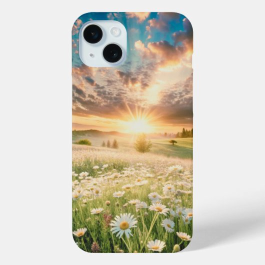 Daisies Flowers Meadow Sunrise Case-Mate iPhoneケース (裏面)