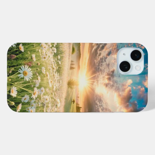 Daisies Flowers Meadow Sunrise Case-Mate iPhoneケース (裏面 (横))