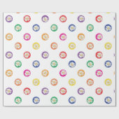 Daisies In Polka Dots ラッピングペーパー (フラット)