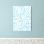 Daisies in white and blue on sea glass キャンバスプリント (インサイチュ (ウッドフロア))