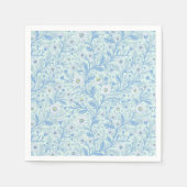 Daisies in white and blue on sea glass スタンダードカクテルナプキン (正面)