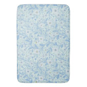 Daisies in white and blue on sea glass バスマット (正面縦)