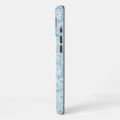 Daisies in white and blue on sea glass iPhoneケース (左側面)