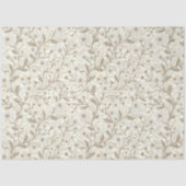 Daisies in white and brown on off white 薄葉紙 (正面)