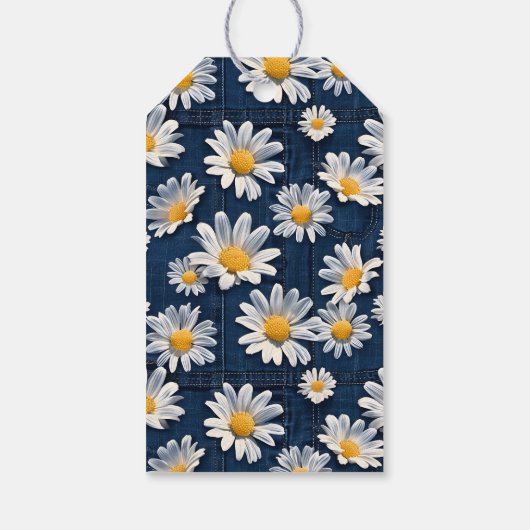 Daisies on Blue Denim Birthday  ギフトタグ (裏面)