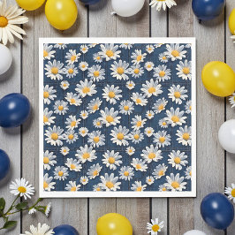 Daisies on Blue Denim Birthday  スタンダードランチョンナプキン