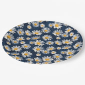 Daisies on Blue Denim Birthday  ペーパープレート (アングル)