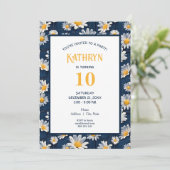 Daisies on Blue Denim Birthday Party 招待状 (スタンド正面)