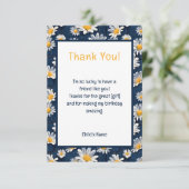 Daisies on Blue Denim Birthday Thank You Card サンキューカード (スタンド正面)