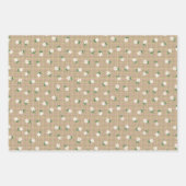 Daisies on Brown Plaid (large scale) ラッピングペーパーシート (正面)
