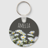Daisies on Grey Personalised キーホルダー (裏面)
