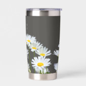 Daisies on Grey Personalised 保温保冷タンブラー (左面)